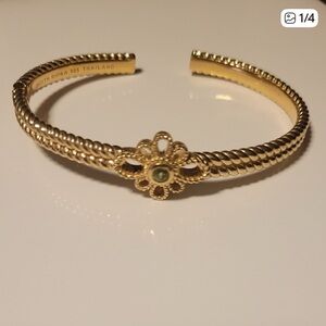 Judith Ripka Gold Bracelet with Green Accent